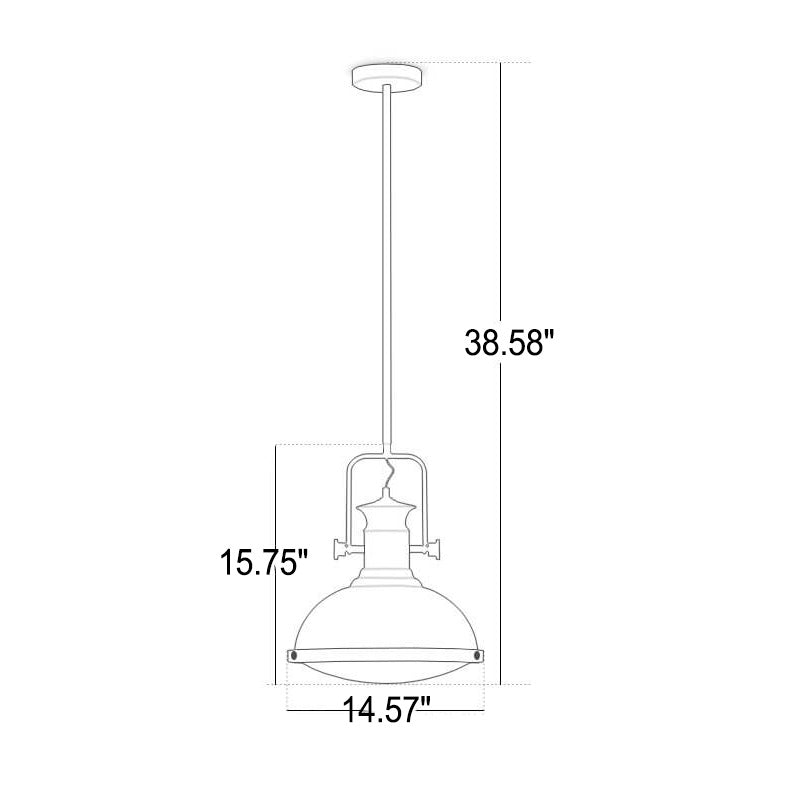 Industrial Vintage Iron Pot Lid Rotatable 1/3 Light Chandelier