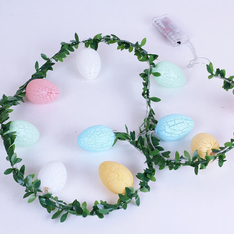 Ostern gesprungene Ei-Rattan-Schnur-LED-dekorative Lichterketten 