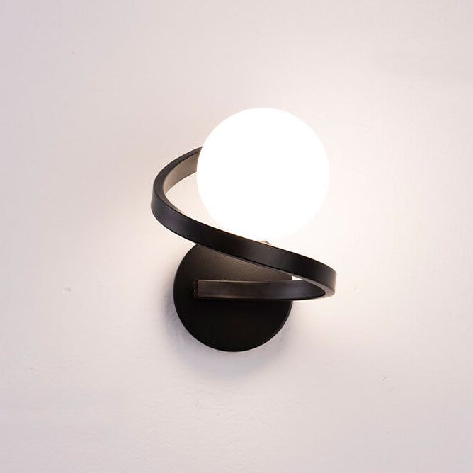 Modern Iron Curved Minimalist 1-Light Wall Sconce Lamp
