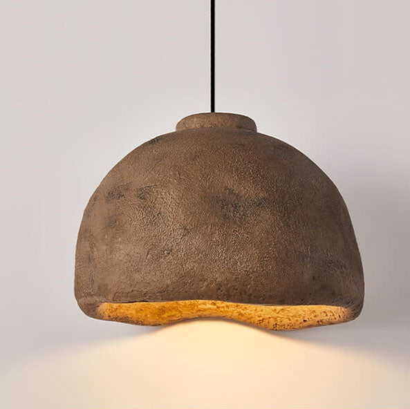 Lampe suspendue rétro à 1 lumière en forme de dôme en polystyrène faite à la main 