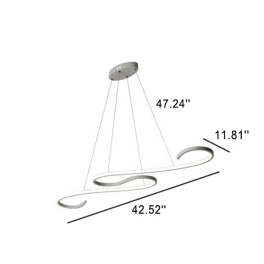 Lustre LED en aluminium de ligne de courbe créative moderne 