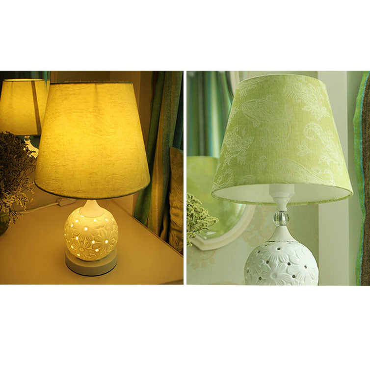 Lampe de Table en Céramique Minimaliste Européenne avec Télécommande et Variation de Lumière 1 Lumière 