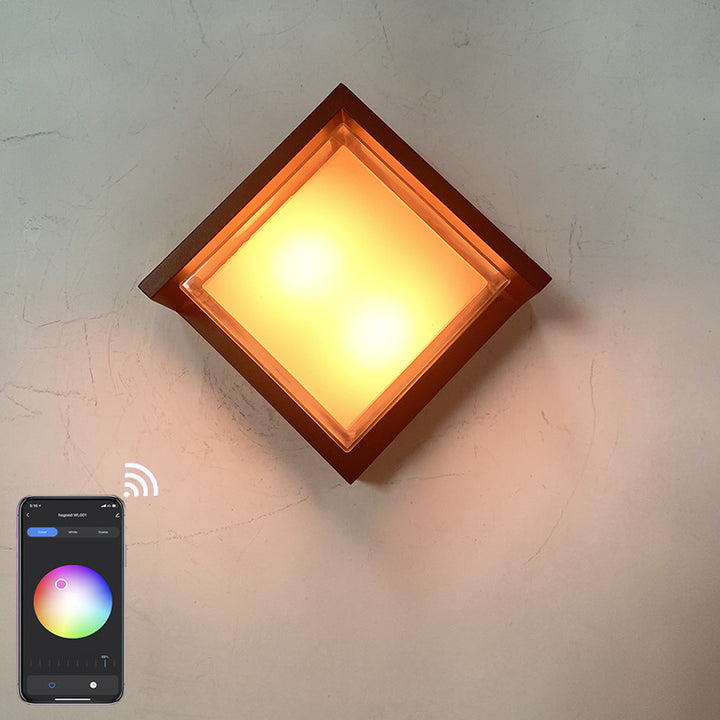 Lampe murale LED à gradation avec application en aluminium rhombique pour extérieur intelligente 