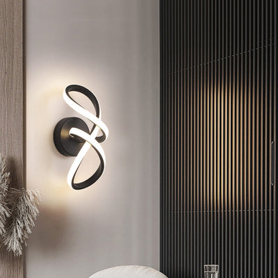 Lampe murale LED en aluminium de forme simple et torsadée nordique 