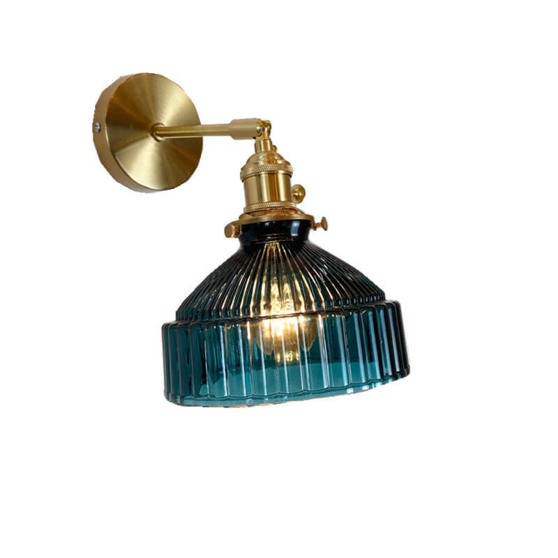 Nordic Dome Glass Shade Brass 1-Light Wall Sconce Lamp