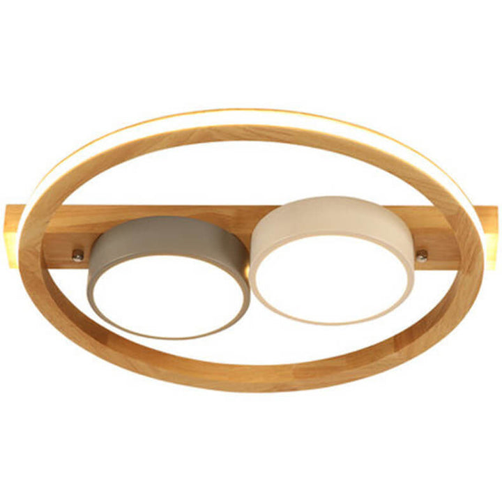 Skandinavische minimalistische Massivholz Acryl Runde LED Unterputz Deckenleuchte 
