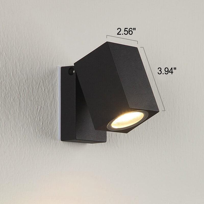 Modern Outdoor Waterproof Square Spotlight Adjustable Angle LED Garden Wall Sconce Lamp