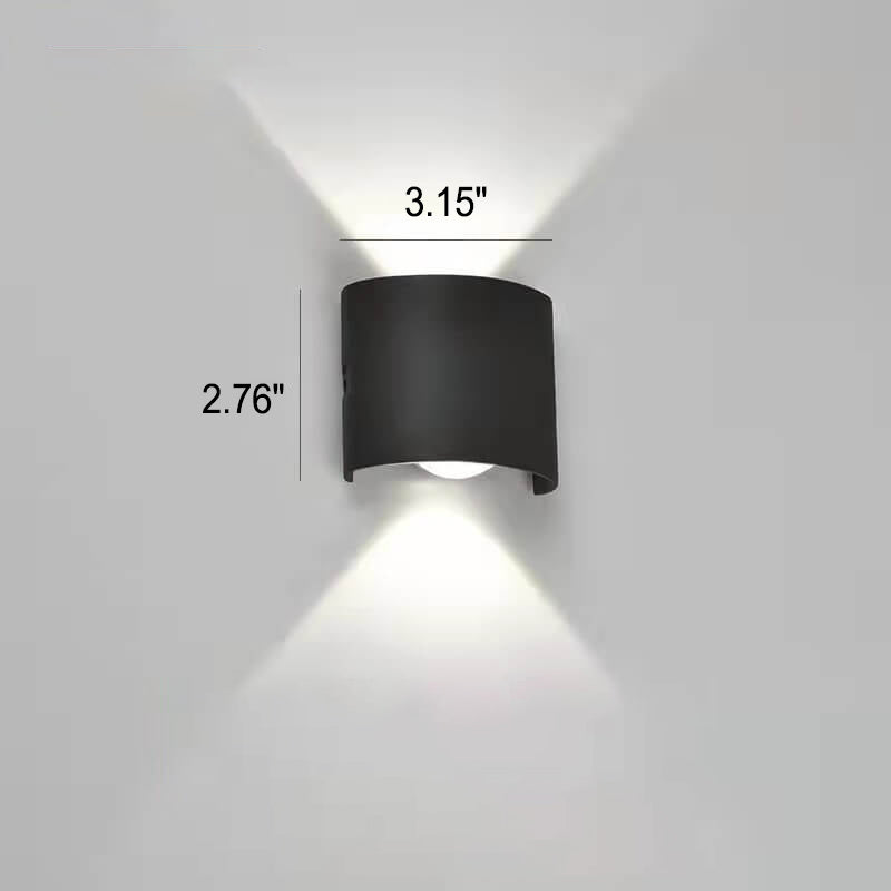 Modern Outdoor Arc Up and Down Spotlight LED Outdoor Waterproof Wall Sconce Lamp