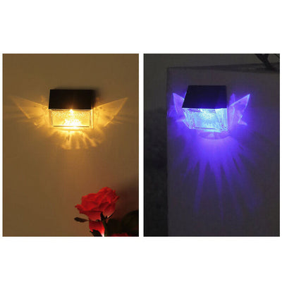 Solar Butterfly Light Outdoor Patio Fence LED Wall Sconce Lamp