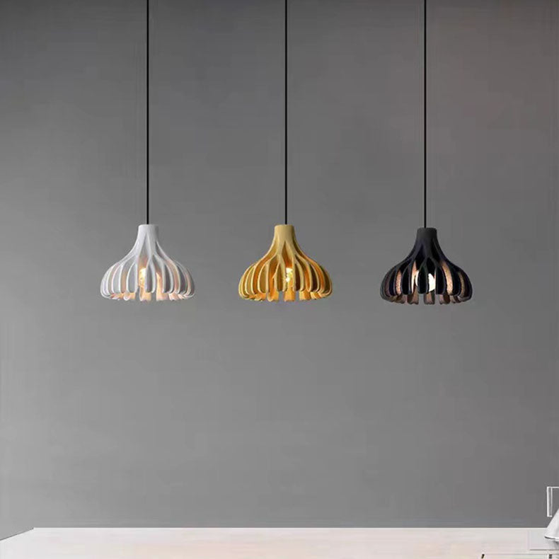 Contemporary Nordic Macaron Coral Resin Shade 1-Light Pendant Light For Dining Room