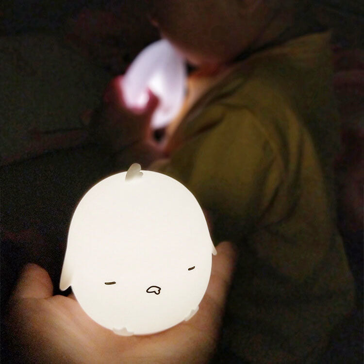 Lámpara de mesa con luz nocturna LED mini de silicona creativa de dibujos animados 