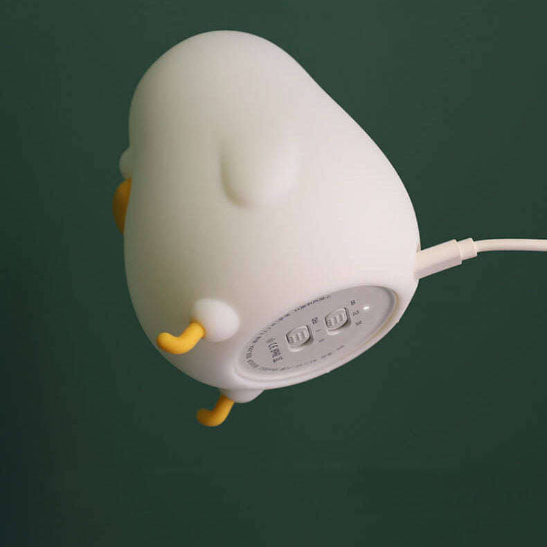 Lampe de table tactile LED en silicone en forme de petit poulet mignon et créatif 