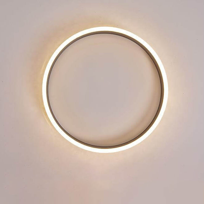 Modern Minimalist Aluminum Iron Acrylic Round Ring Brushed LED Flush Mount Ceiling Light For Living Room &amp; Bedroom