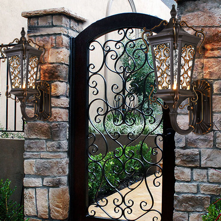 European Retro Iron Waterproof Outdoor Indoor 1-Light Wall Sconce Lamp