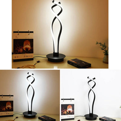 Minimalist Creative Twisted Aluminum Iron LED Table Lamp