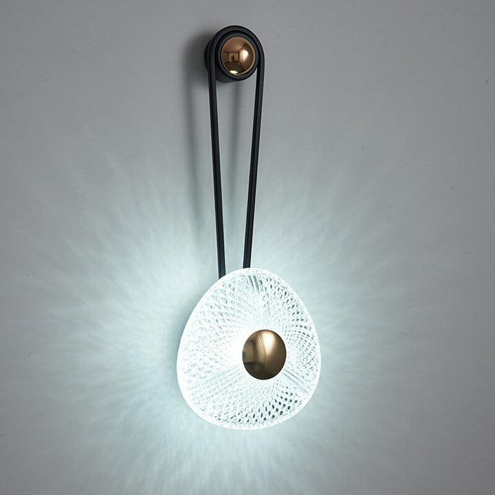 Moderne Luxus Runde Acryl Metall Hängende LED Wandleuchte 
