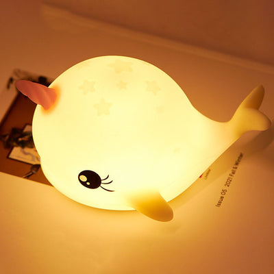 Moderne kreative Einhorn Silikon LED Pat Nachtlicht Tischlampe