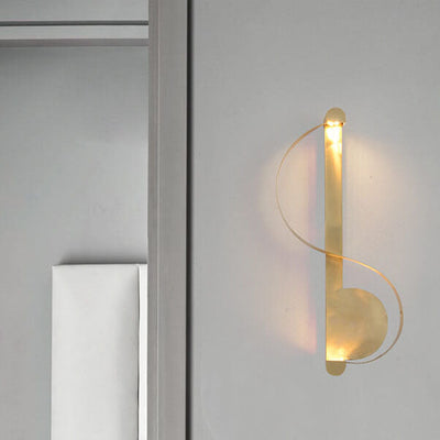 Nordic Luxury Golden Curve Ring Brass LED Wall Sconce Lamp