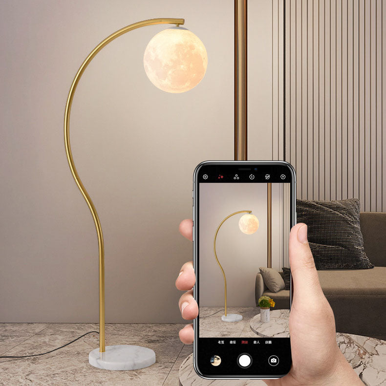 Lámpara de pie de 1 luz de hierro y mármol minimalista moderna 