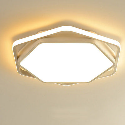 Modern Acrylic Creative Polygonal Geometric Design LED Flush Mount Light