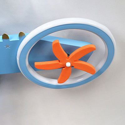 Luz de techo LED azul para niños con montaje empotrado de avión de dibujos animados creativo y sencillo 