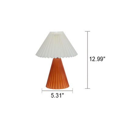 Nordic Plissee Shade Cone Column Base 1-Licht Tischlampe