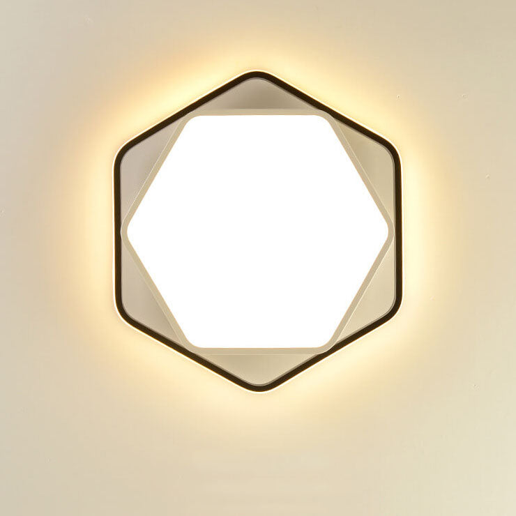 Modern Acrylic Creative Polygonal Geometric Design LED Flush Mount Light