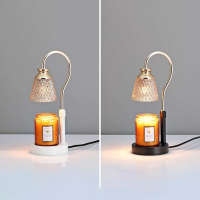 Nordische, minimalistische, sechseckige Tischlampe aus schmelzendem Wachs mit 1 Leuchte aus Holz