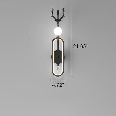 Nordic Light Luxury Geweih Kreis LED Wandleuchte 