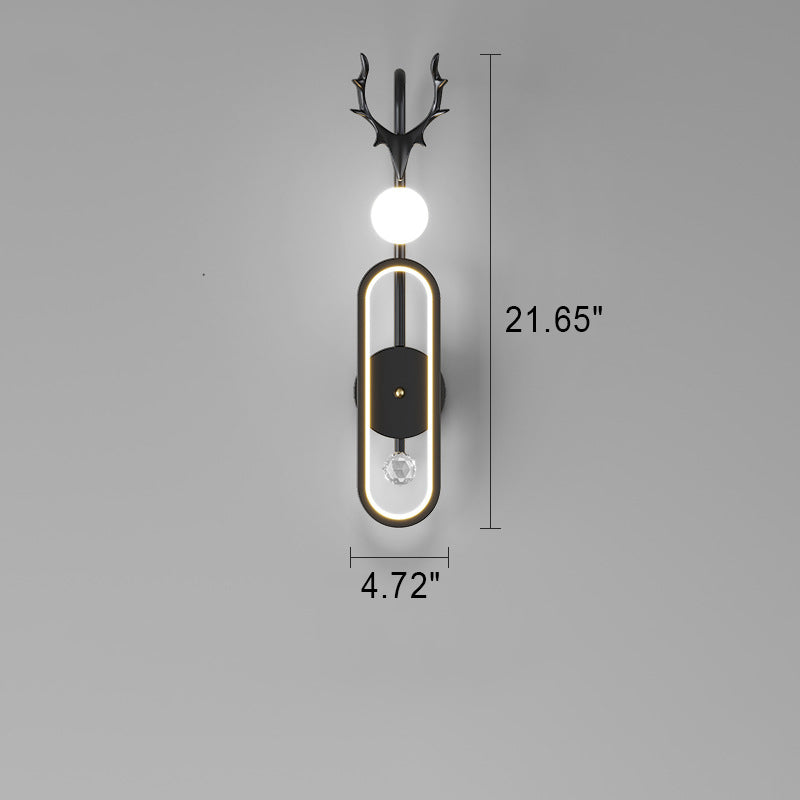 Nordic Light Luxury Geweih Kreis LED Wandleuchte 
