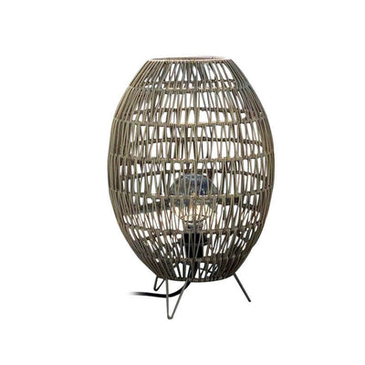 Modern Japanese Rattan Weaving Round Shaped Outdoor Waterproof Patio 1-Light Floor Lamp