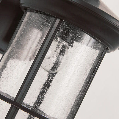 Industrial Vintage Bubble Glass Column 1-Light Outdoor Waterproof Wall Sconce Lamp