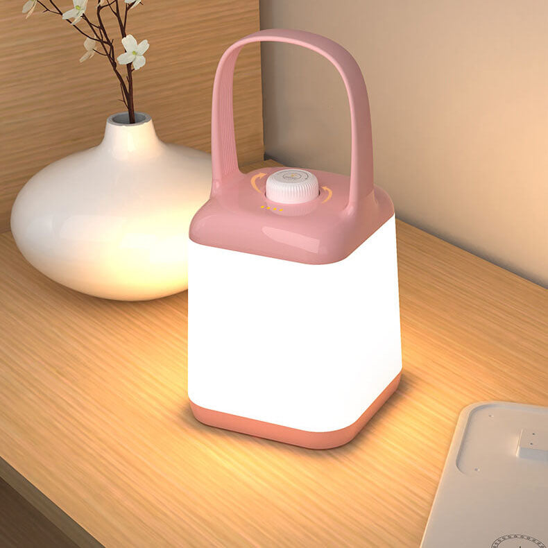 Lampe de Table LED Rechargeable Sans Fil en ABS Portable avec Bocal Carré Créatif 