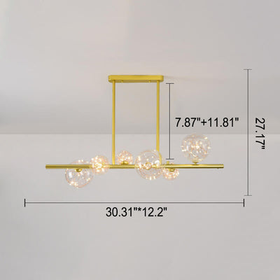 Nordic Creative Magic Bean Golden Strip Island Light 6/8/10 Light LED Kronleuchter 