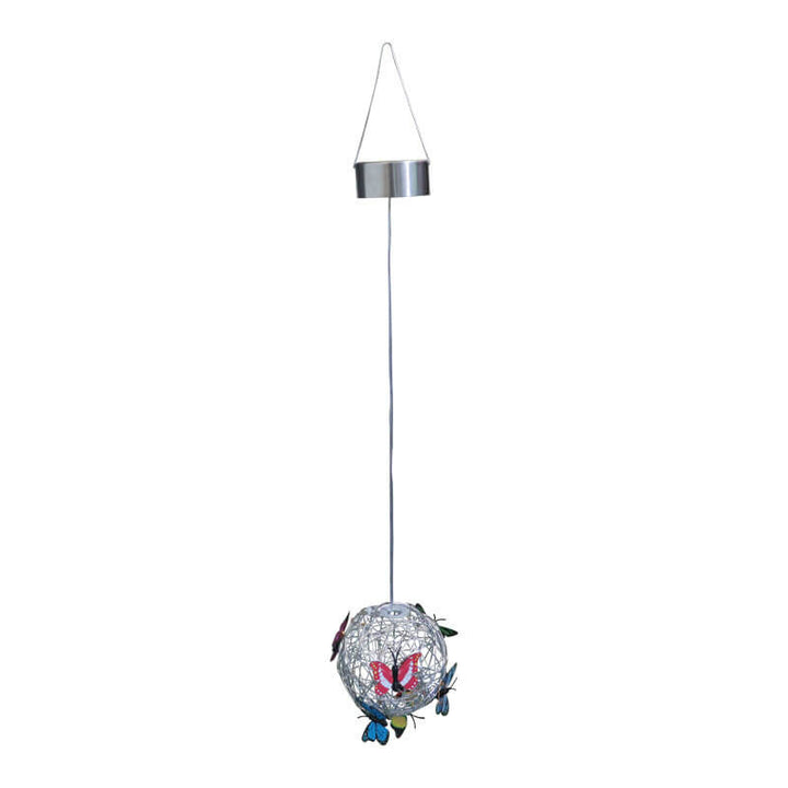 Luz colgante LED con bola de mariposa impermeable para exteriores solar 