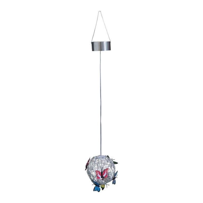 Solar Outdoor Waterproof Hanging Butterfly Ball LED Outdoor Pendant Light