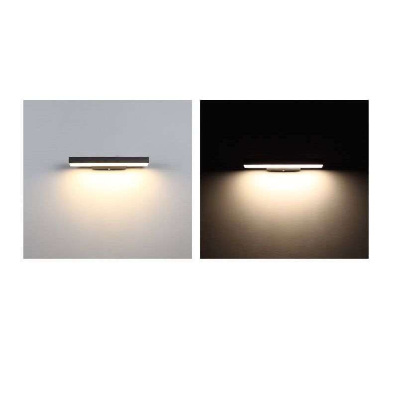Moderne minimalistische rechteckige flache LED-Sensor-wasserdichte Wandleuchte für den Außenbereich 