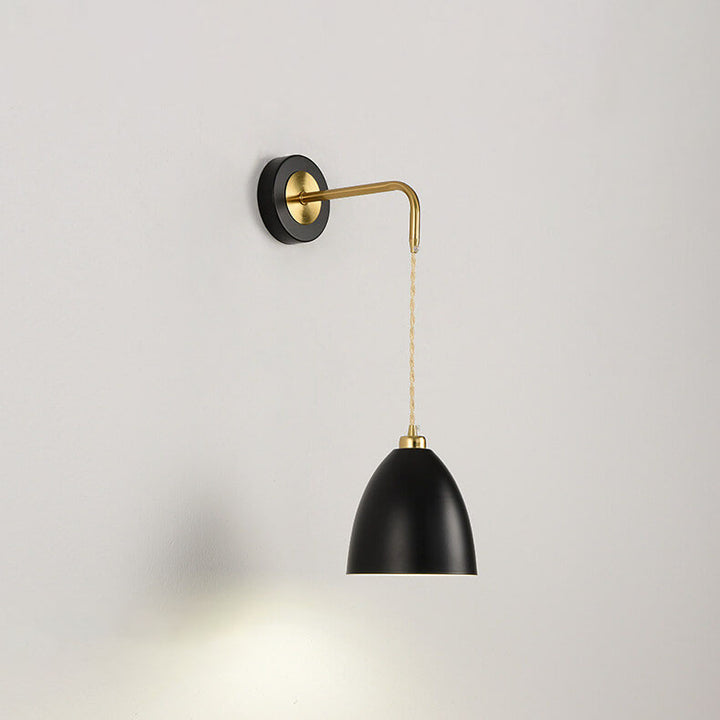 Nordischer Minimalistischer Rein Schwarz-Weiß Eisen 1-Licht Wandleuchte 