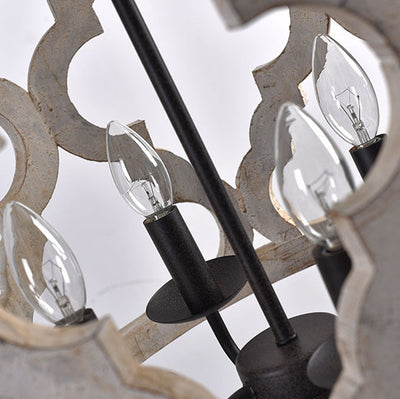 Retro Industrial Gear Iron Wooden Twine 2-Licht-Inselleuchte Kronleuchter 