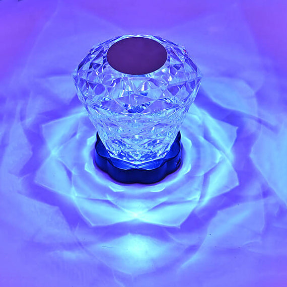 Lampe de Table décorative créative en forme de pétale de Rose en diamant, veilleuse LED en acrylique 
