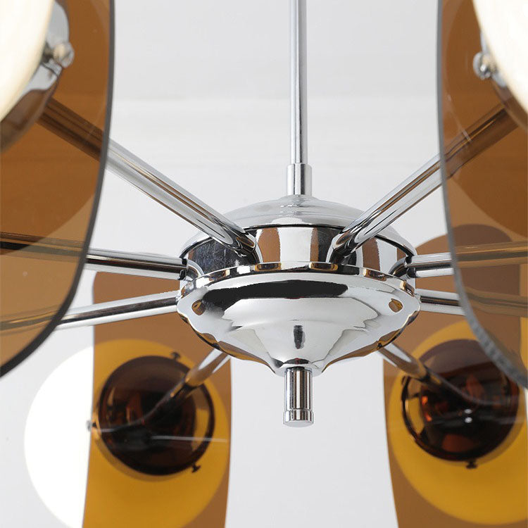 Moderner Mid-Century Acryl Magic Bean Glasschirm 3/5/6/8-Licht Kronleuchter für Wohnzimmer