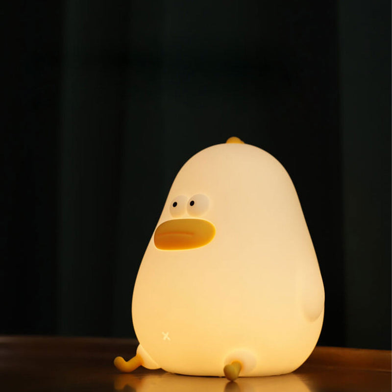 Lampe de table USB avec veilleuse en silicone LED pour poussin dessin animé 