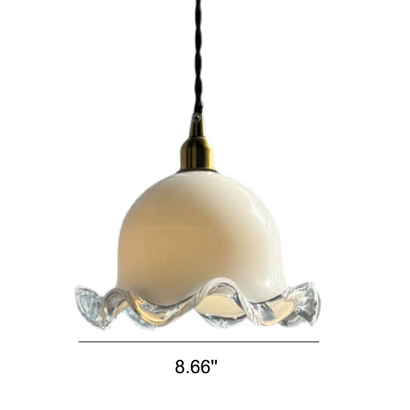 Vintage Pod Milk White Glass 1-Light Pendant Light
