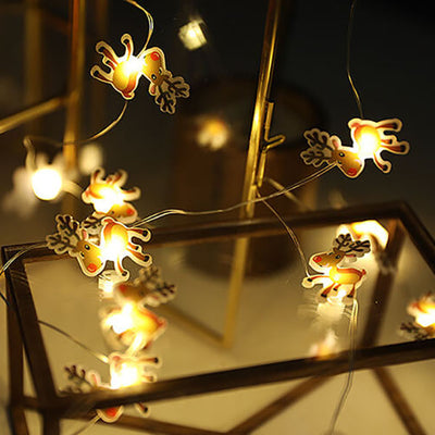 Décoration de Noël Élan Bonhomme de Neige Lumières à LED en Fil de Cuivre 