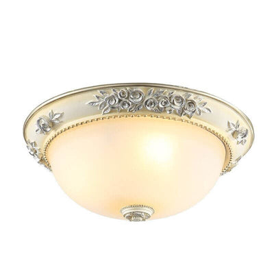 European Simple Iron Round Glass Lampshade 2/3-Light Flush Mount Ceiling Light