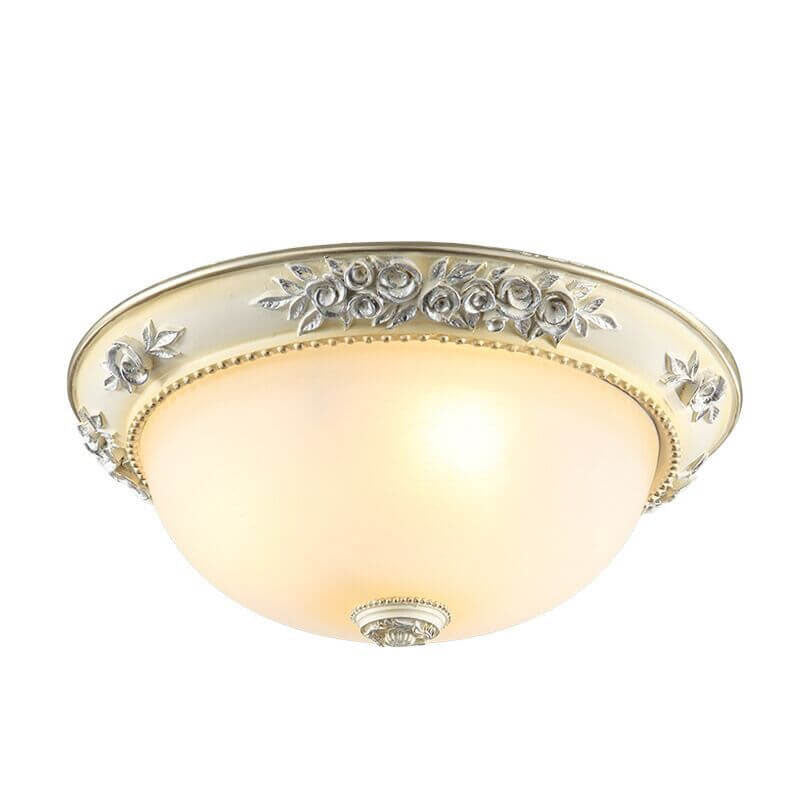 European Simple Iron Round Glass Lampshade 2/3-Light Flush Mount Ceiling Light