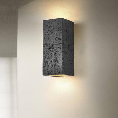 Retro Wabi-sabi Square Column Hand Sculpted LED Wall Sconce Lamp