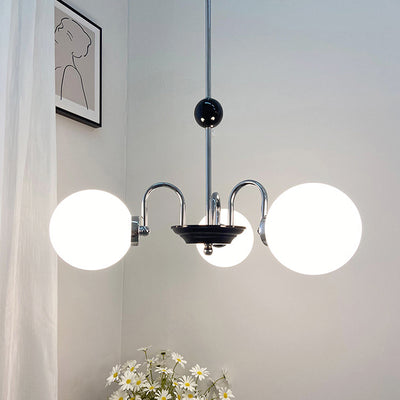 Nordic Minimalist White Glass 3/5-Light Chandeliers
