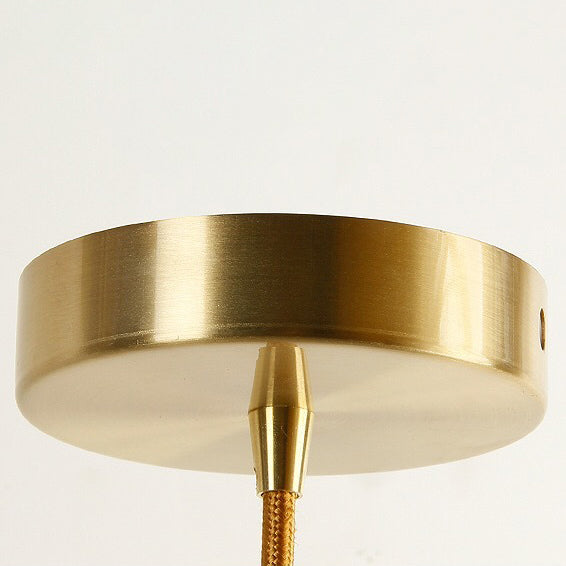 Modern Art Deco Petal Bubble Glass Shade Brass Frame 1-Light Pendant Light For Living Room