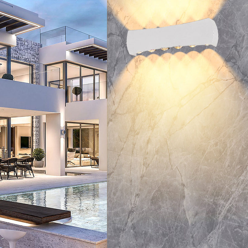 Simple Creative Arc Rectangular LED Outdoor Waterproof Wall Sconce Lamp